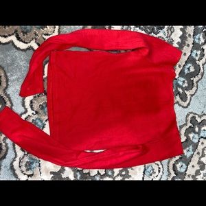Red long sleeve off the shoulder top